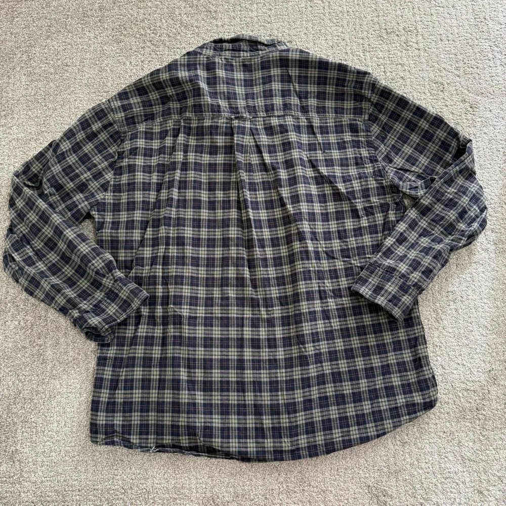 Woolrich Mens Flannel Button Up Shirt Long Sleeve Plaid XL Deep Navy Outdoor - Picture 9 of 9